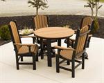48^ Round Dining Table Set with Fanback Chairs