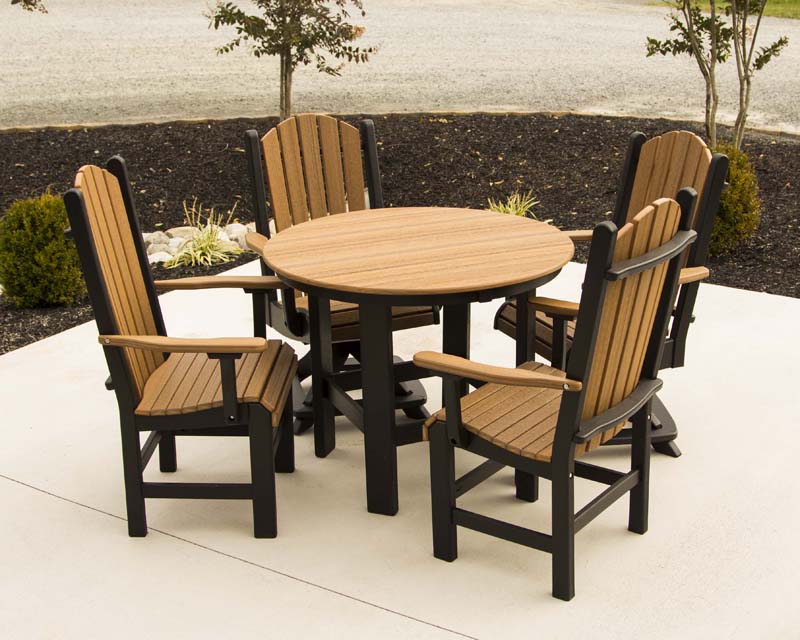 48" Round Dinning Table Set with Fanback Chairs