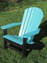 Adirondack Chair, Poly, Aruba Blue and Black