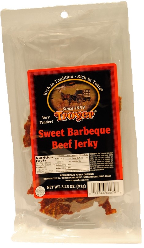 Beef Jerky Sweet BBQ 3.25oz Troyer