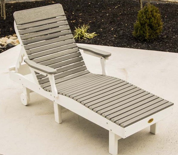 Chaise Lounge, Poly, Driftwood Gray and White 1
