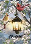Garden Flag, Cardinals and Dogwood Blossoms Virginia