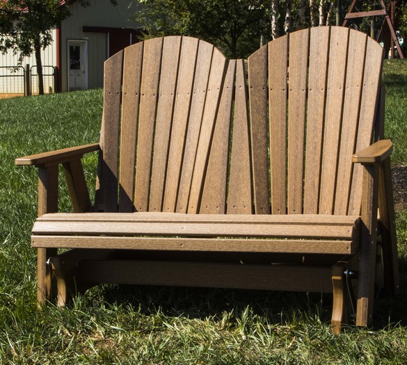 Mahogany, Double Adirondack Glider, Poly