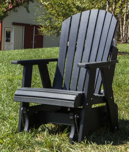 Single Adirondack Glider, Poly, Black