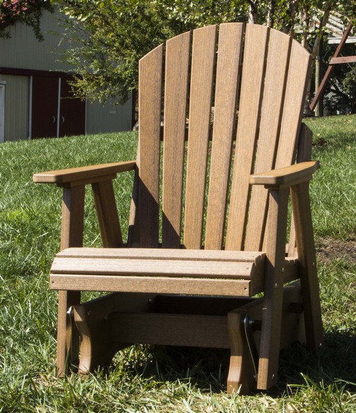 Single Adirondack Glider, Poly, Mahogany