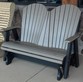 Weatherwood & Black, Double Adirondack Glider, Poly