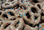 Patriotic Sprinkle Chocolate Pretzels